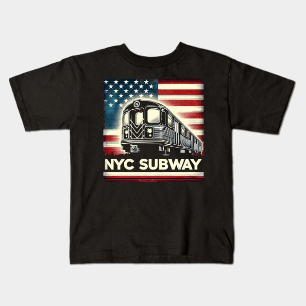 NYC Subway Kids T-Shirt by Vehicles-Art